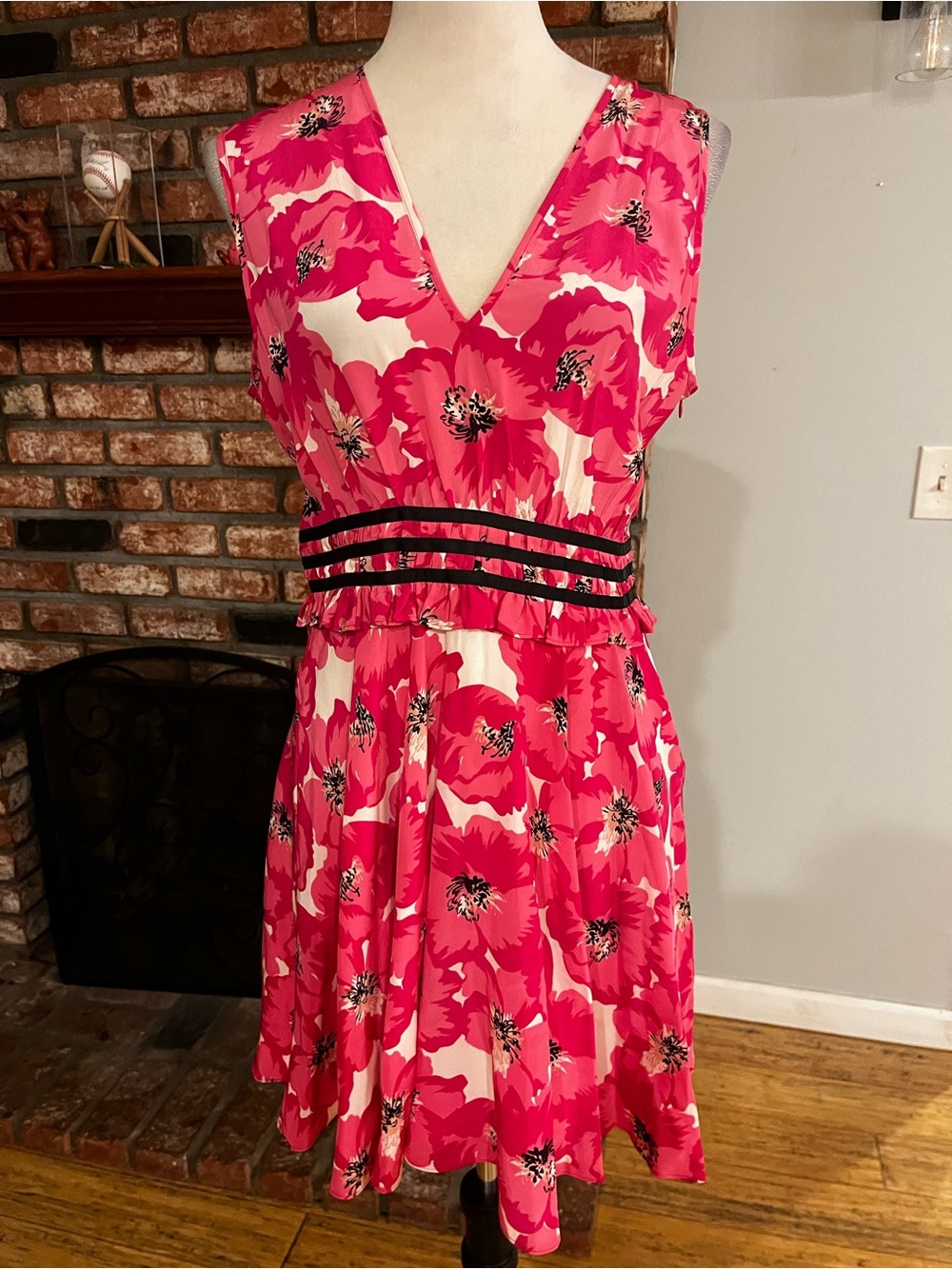 The Kooples $330 Silk Floral Pink Mini Dress (US 8)
